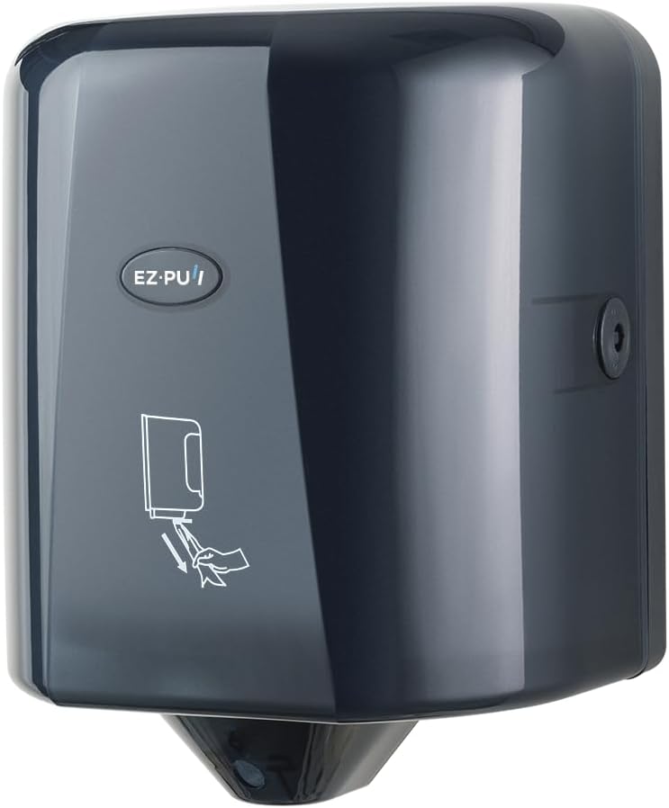EZPULL EZbrnd Wall Mount High Capacity Centerpull Paper Towel Dispenser for Commercial/Washroom/Office/FoodService, Pearl Black - Image 1